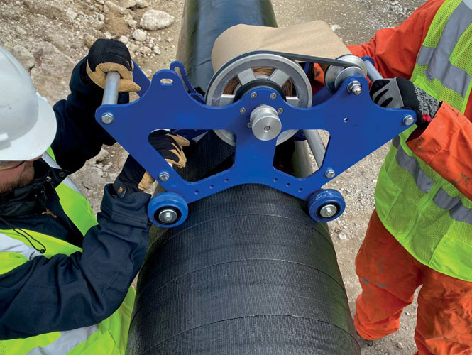 Premcoat MB-50 pipeline wrap team application