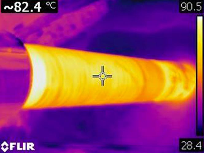 Premtape Hi-Heat Tape view under thermal reading.