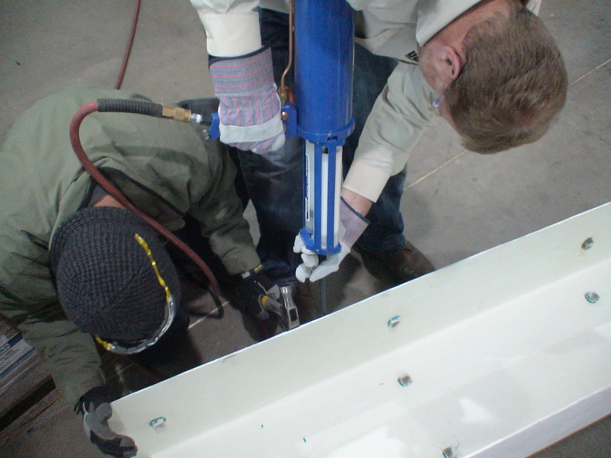Industrial use of our pile tongue & groove epoxy coating.